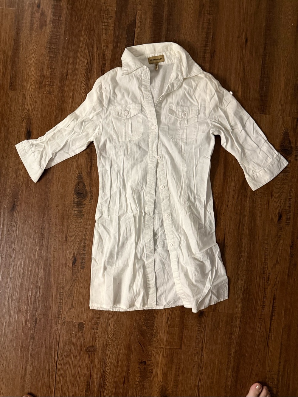 White Button-Down Shirt Dress